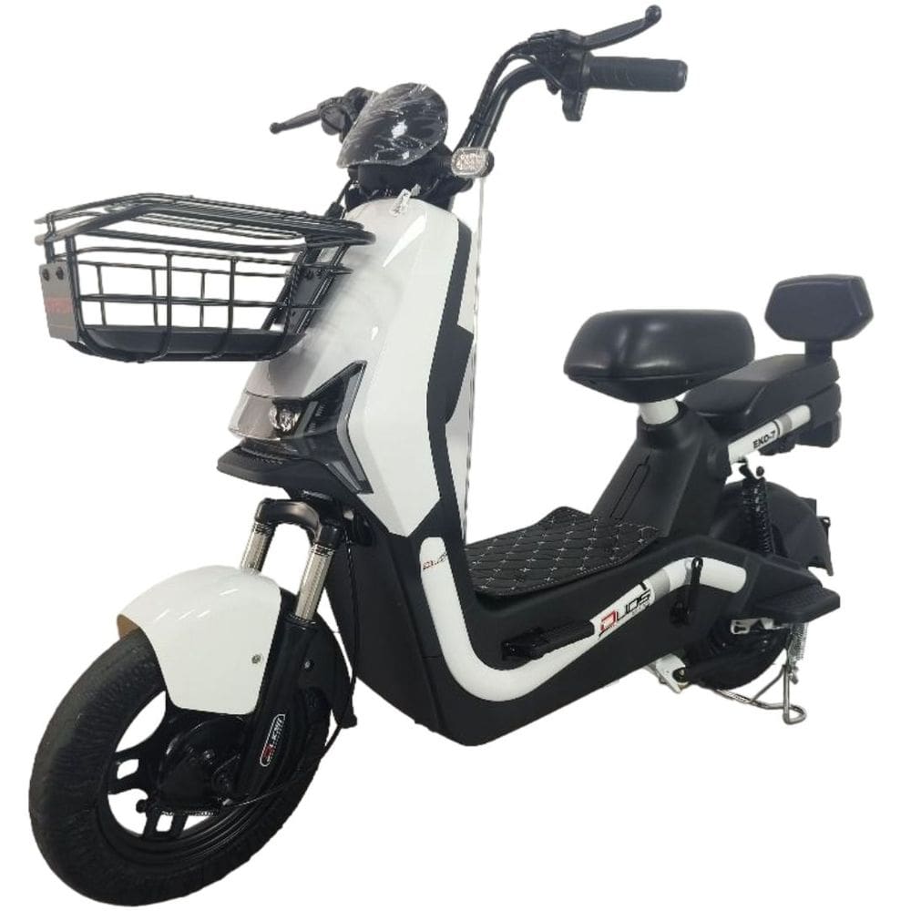 Bicicleta Scooter Elétrica Autopropelida 600W Eko-7 Duos Branco