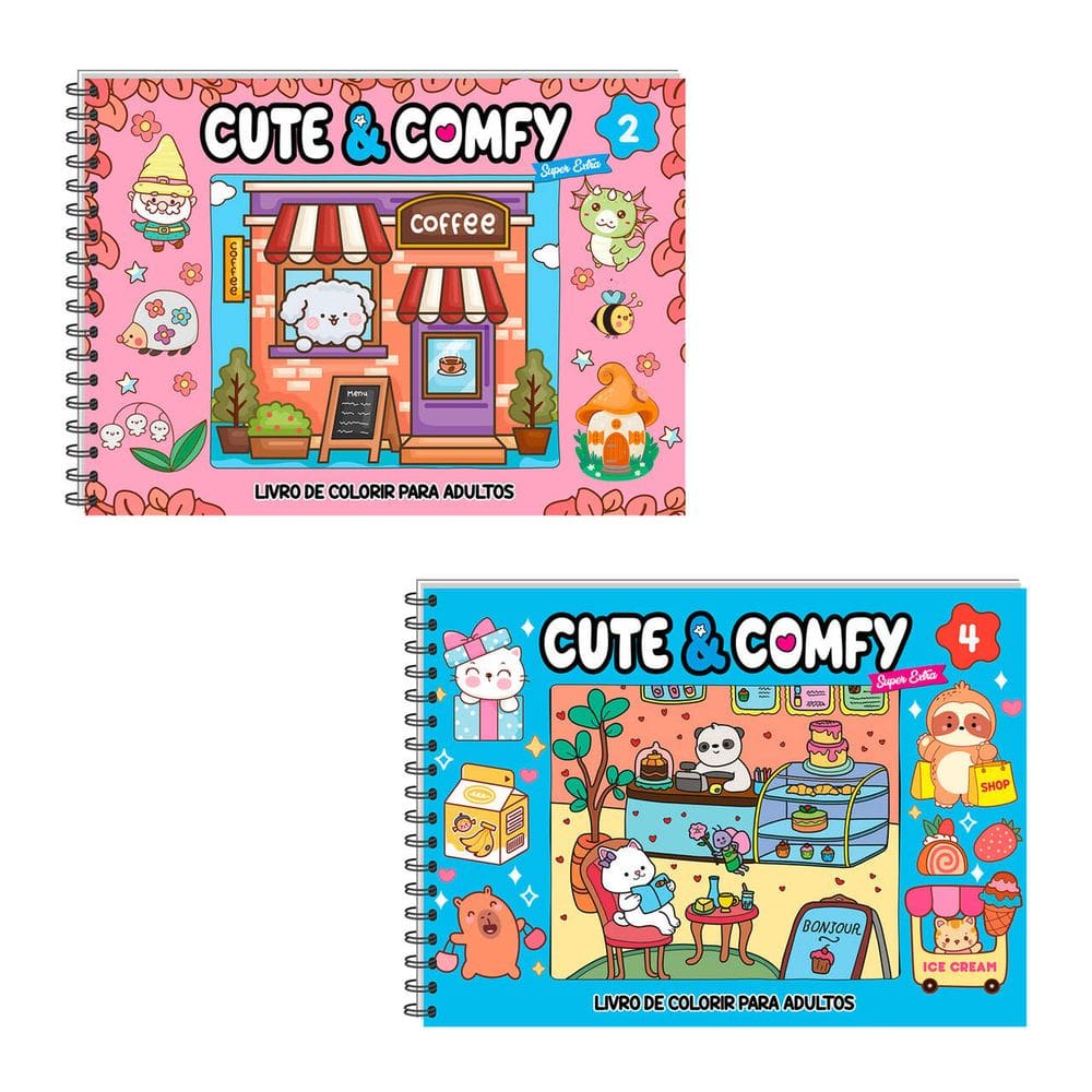Combo Cute & Comfy Super Extra 01 - Kit com 2 Livros - Capa Dura Holográfica