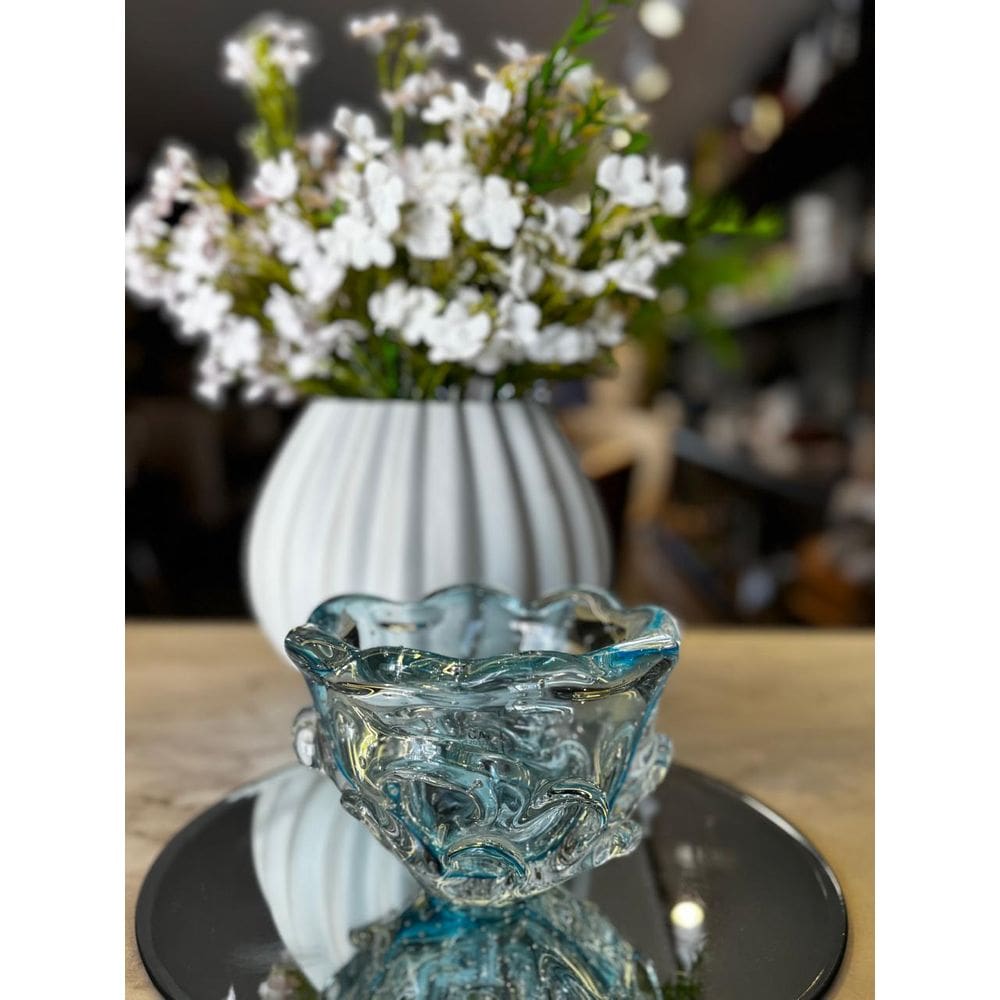 Vaso em Cristal Murano azul claro São Marcos