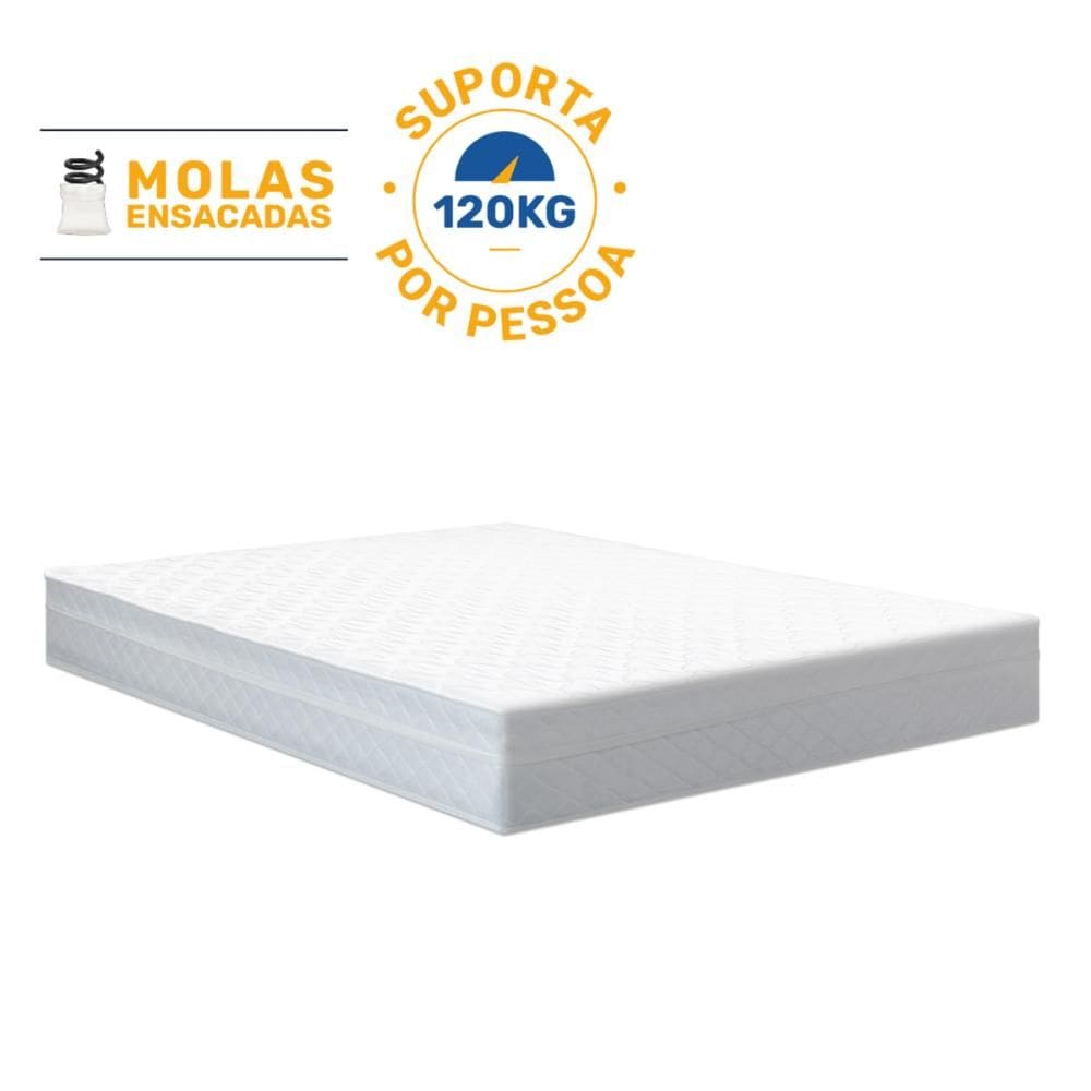 Colchão de Molas Ensacadas Classic Maxx White Casal 138cm