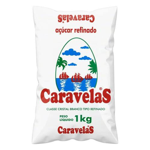 Kit com 3 Açúcar Refinado Cristal 1 Kg Caravelas | Extra