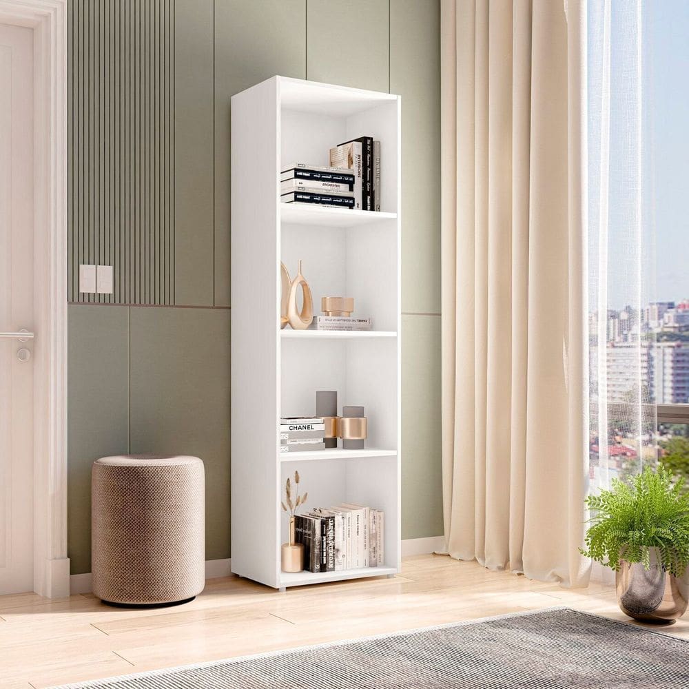 Estante Modular para Livros 4 Nichos Calum Branco