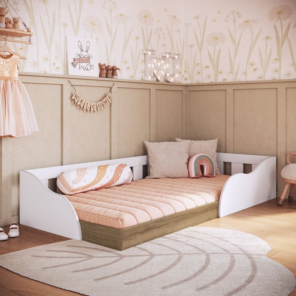 Cama Montessoriana Infantil Solteiro 80 Memphis Branco
