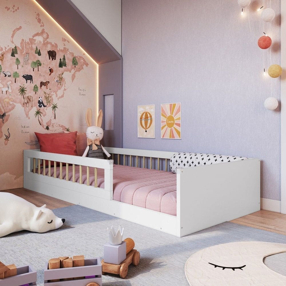 Cama Montessoriana de Solteiro Linha Affetto Branco