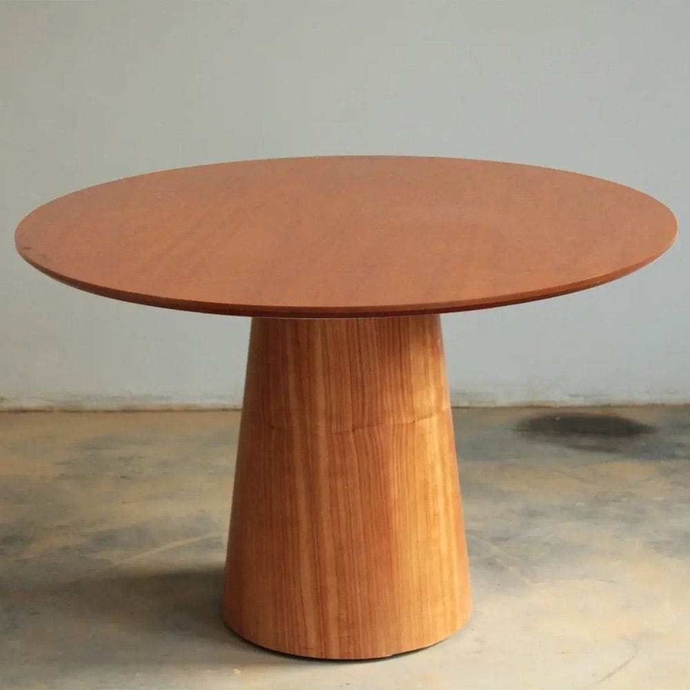Mesa de Jantar Base Cone em Madeira Laminada 90cm Cinamomo