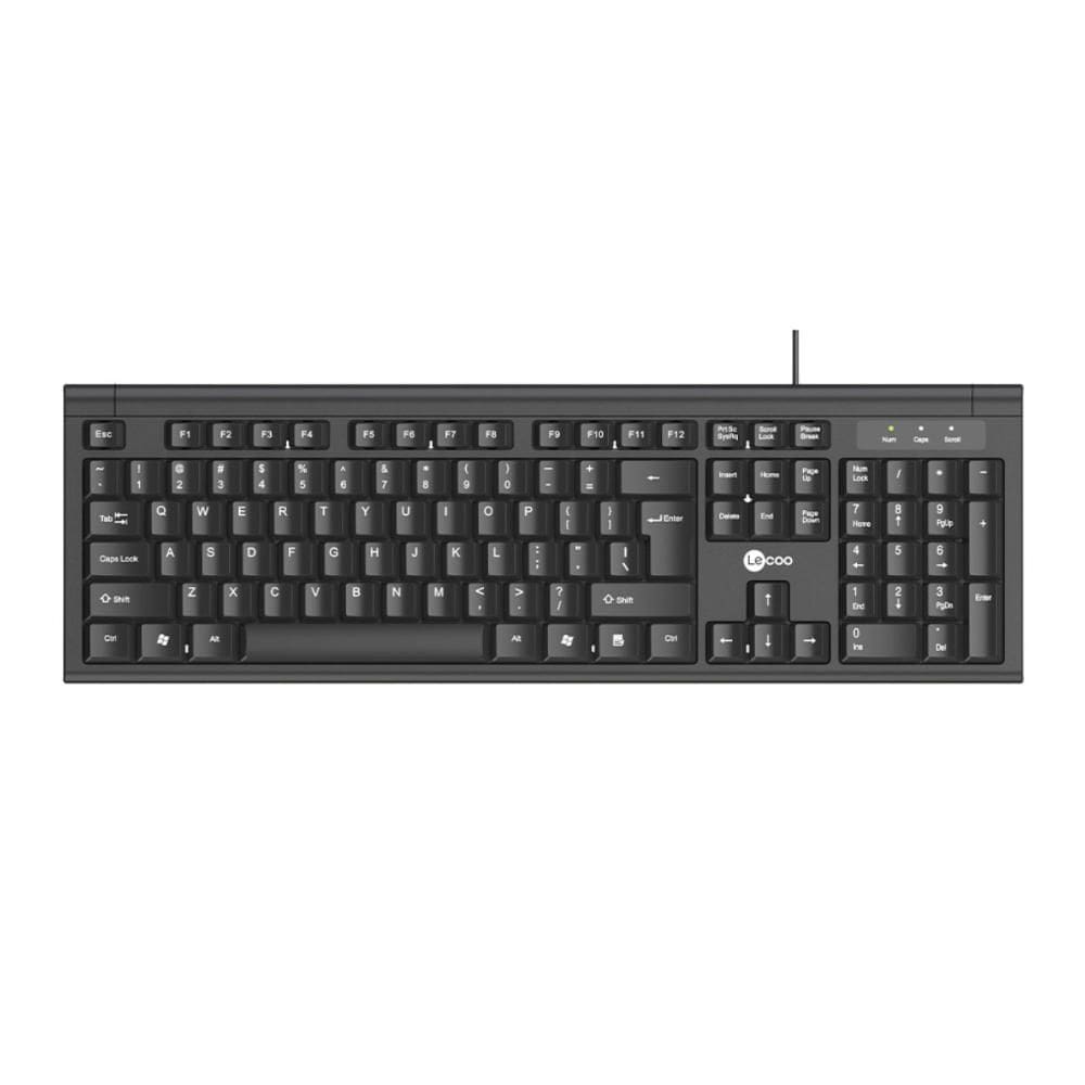 Teclado USB Lecoo KB101 - ABNT2 - Membrana - Preto
