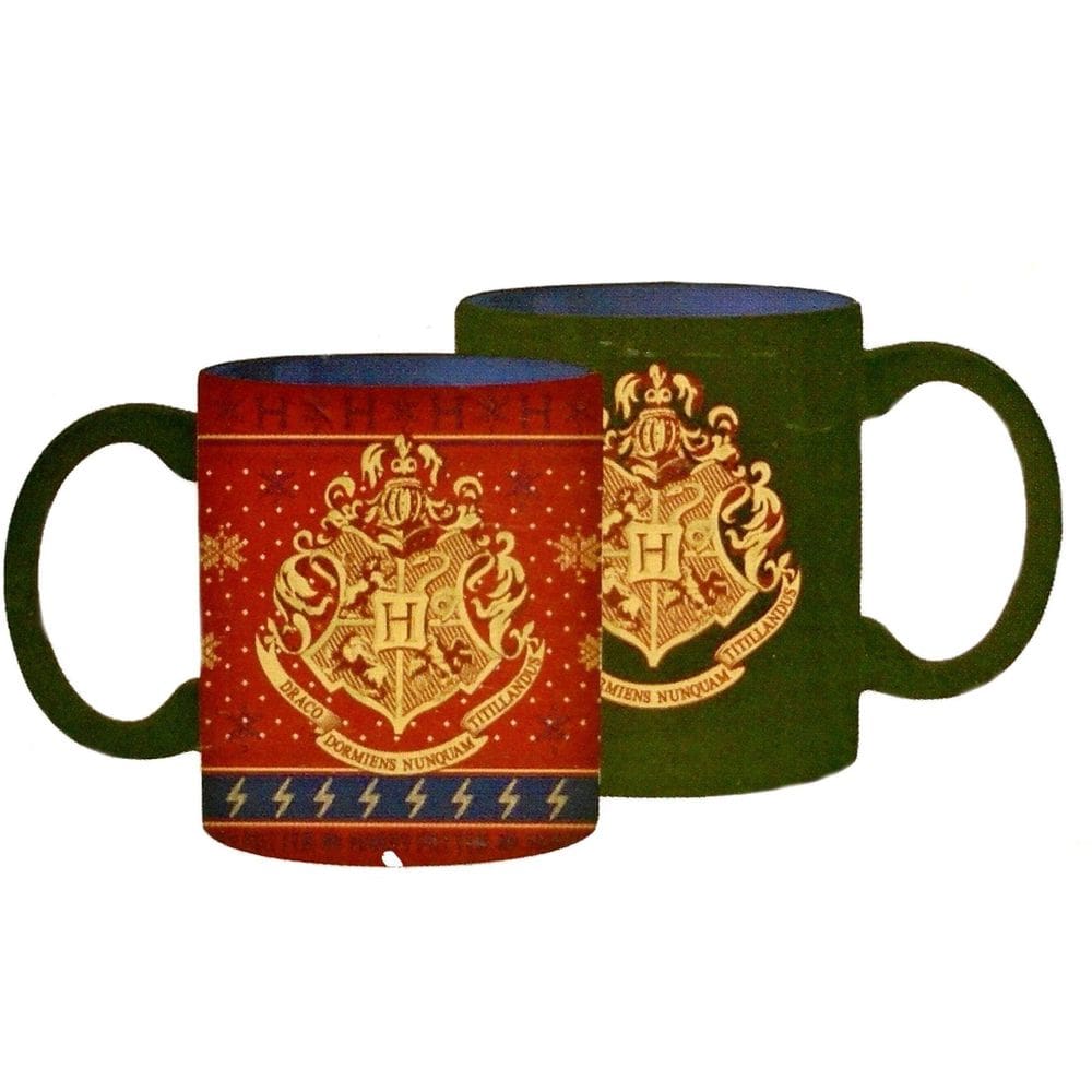 Caneca prateada Buffalo Harry Potter Hogwarts Crest Heat-Reveal