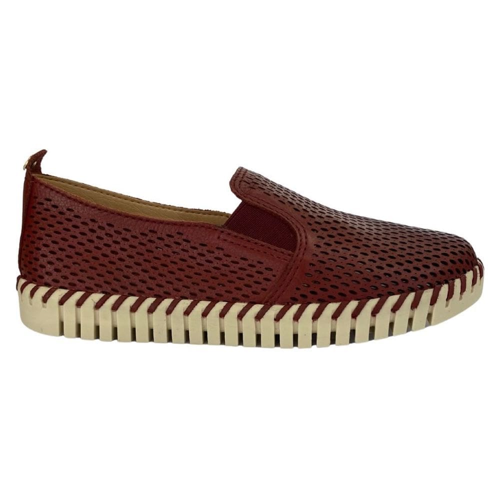 Tênis Bottero 369507 Feminino burgundy em couro confortável dia a dia