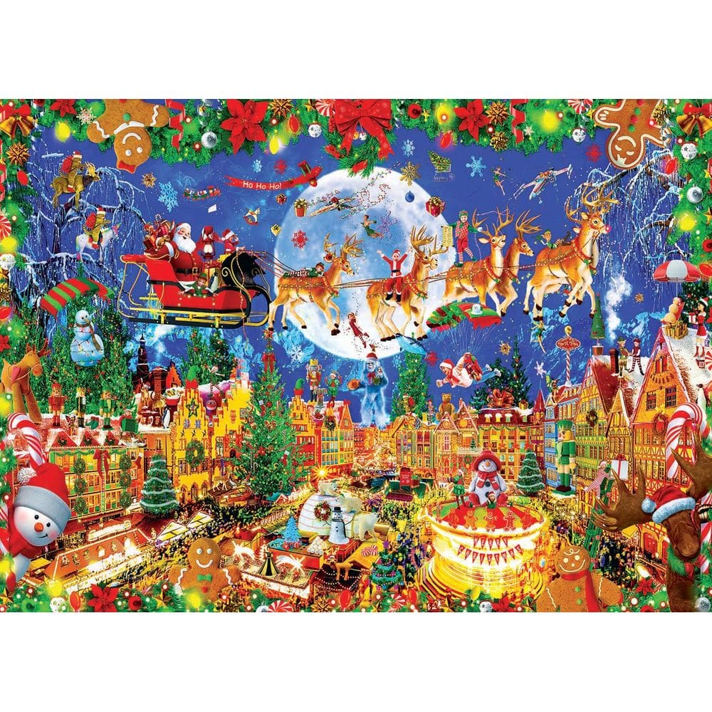 Quebra-cabeça Toynk Papai Noel está chegando à cidade 1000 peças