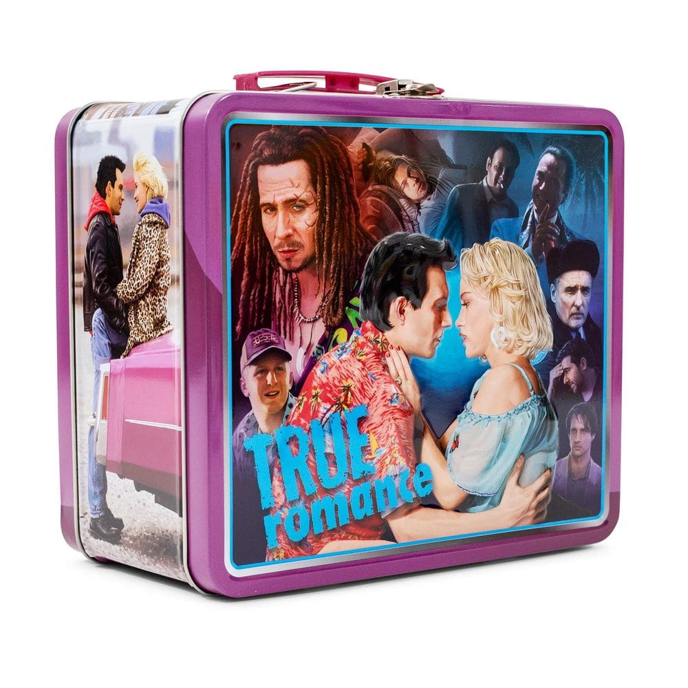 Lancheira True Romance em lata de metal de estilo retrô com alça