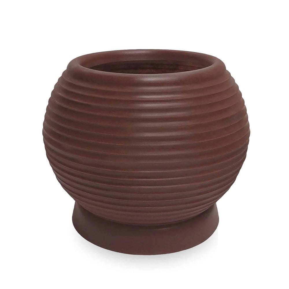 Vaso Decorativo Conico Polietileno 30X40 + Prato Chocolate