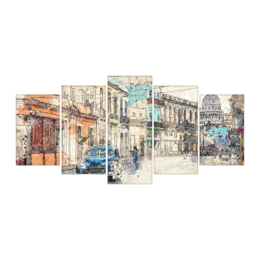 Quadro Decorativo Mosaico 5 Peças Urban