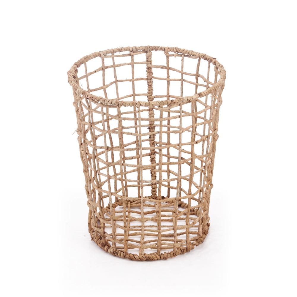 cesto organizador redondo vazado 40cm de palha multiuso - Oikos