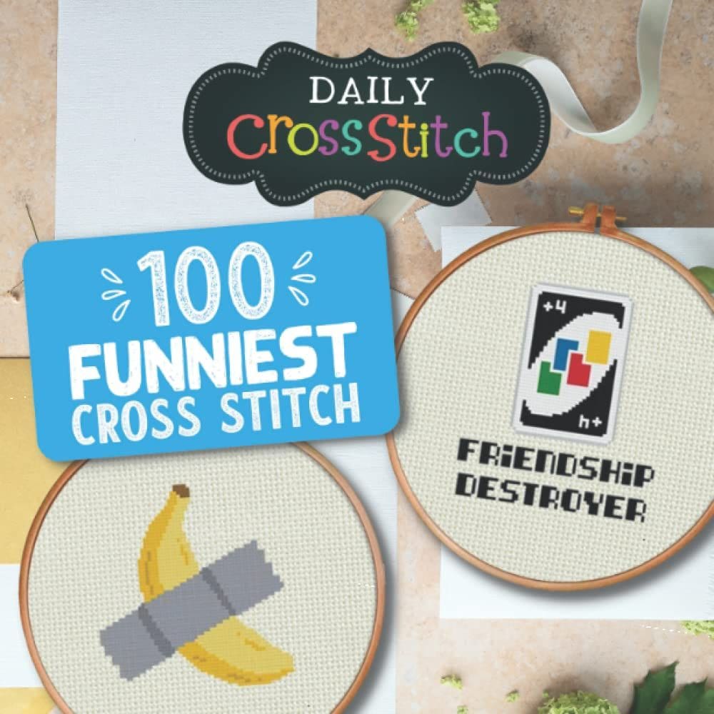 Livro 100 padrões engraçados de ponto cruz contado da Daily Cross