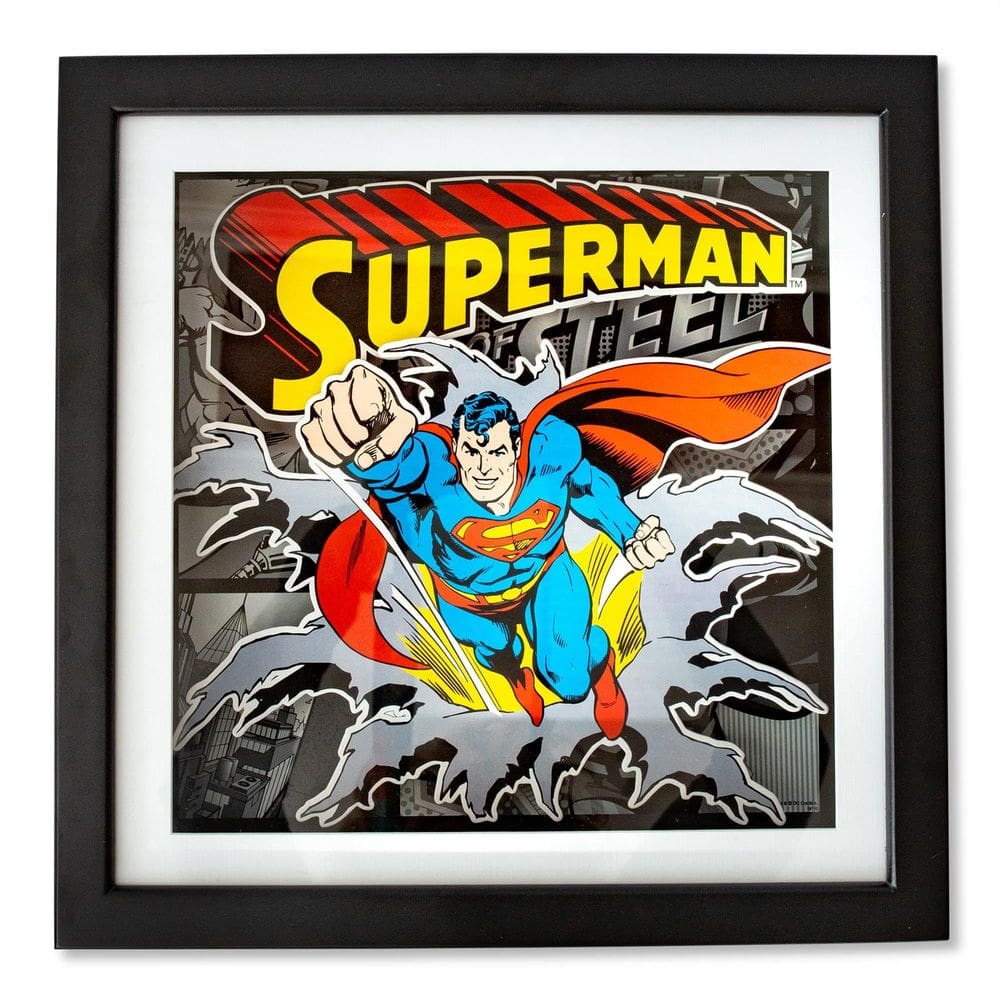 Shadow Box Silver Buffalo DC Comics Superman 4 peças