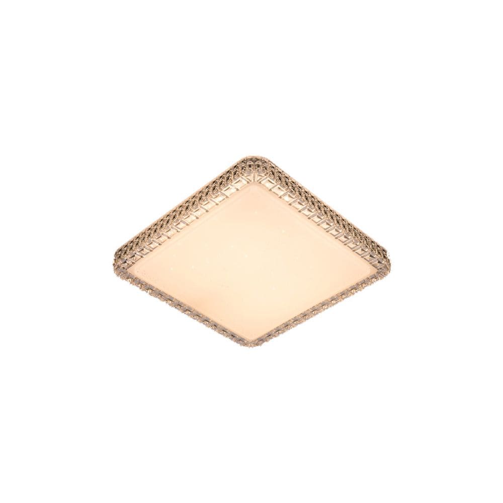 Plafon Sobepor Acrílico Orion Efeito Estrelado 24W 40x40: Luz Quente 3000K