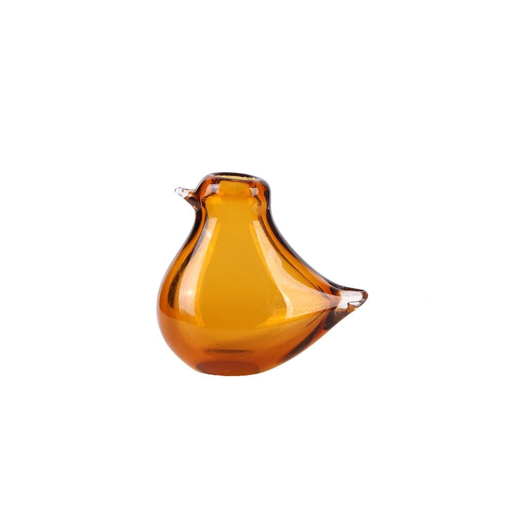 Escultura Decorativa Pássaro em Vidro Âmbar 18,5cm LR0056 BTC