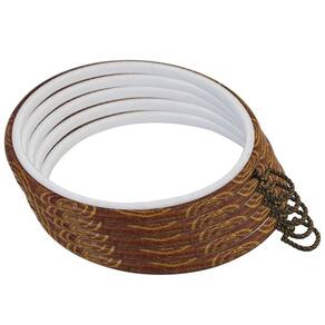 Bordados, argolas, guofa, 8 polegadas, madeira imitada, plástico x5