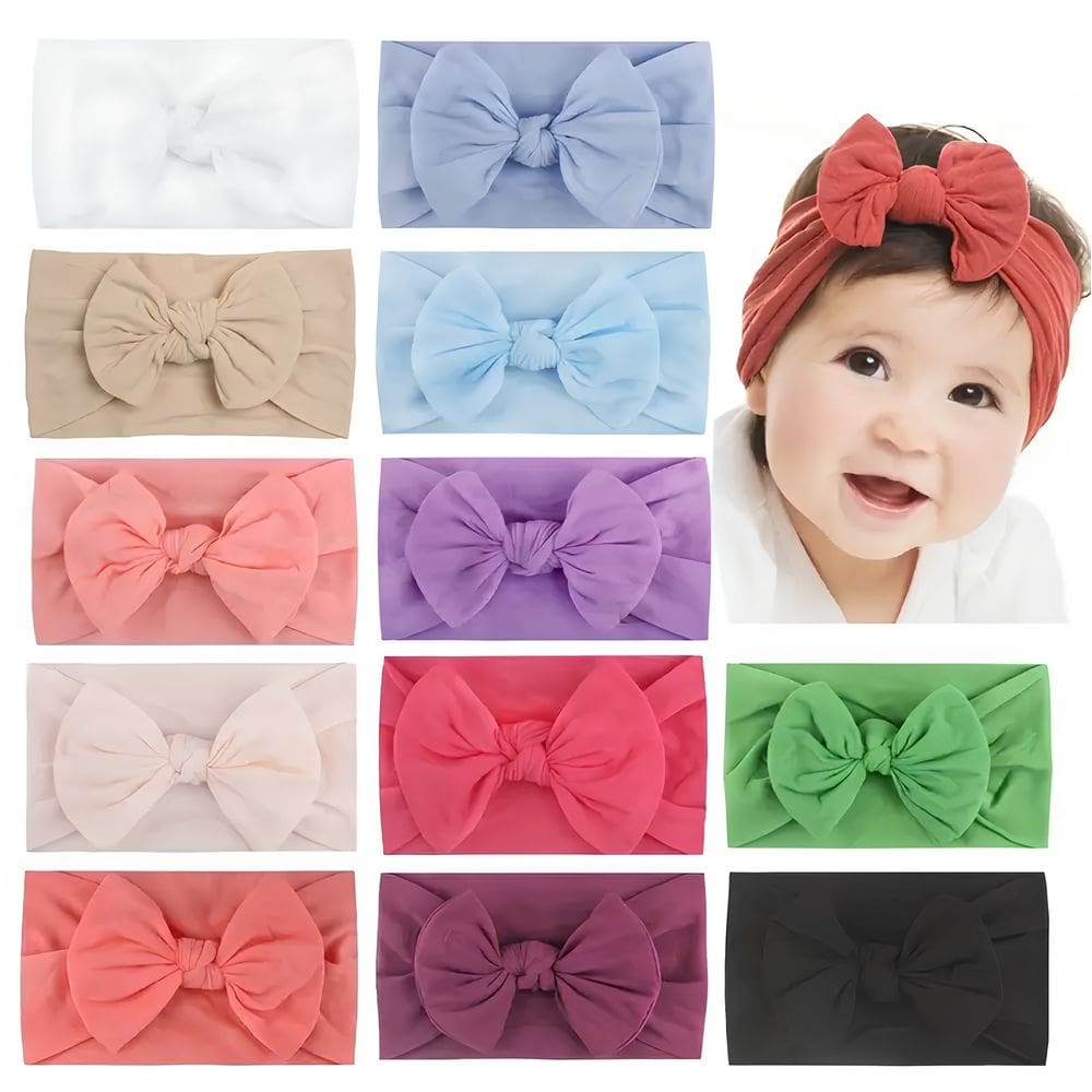 Laço de Bebe Turbante de Cabelo Lacinhos de Bebe Roupinhas Menina Kit com 12 Unidades