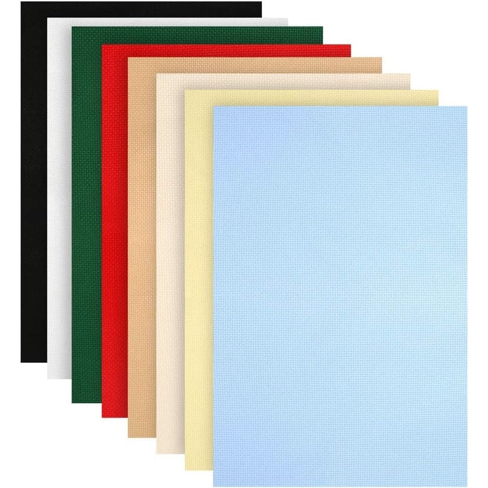 Tecido de ponto cruz Caydo 14CT 30x45cm 8 cores 8 peças