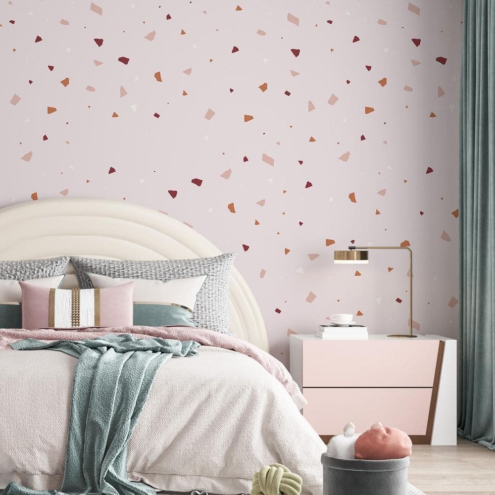 Papel De Parede Adesivo Granilite Rosa Claro - 3,0M