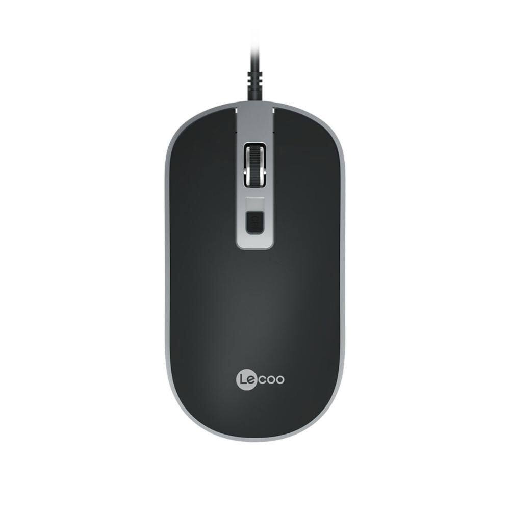 Mouse USB Lecoo - 2000dpi Sensor Óptico - Cabo 1.4 Metros - Ergonômico - Preto - MS104