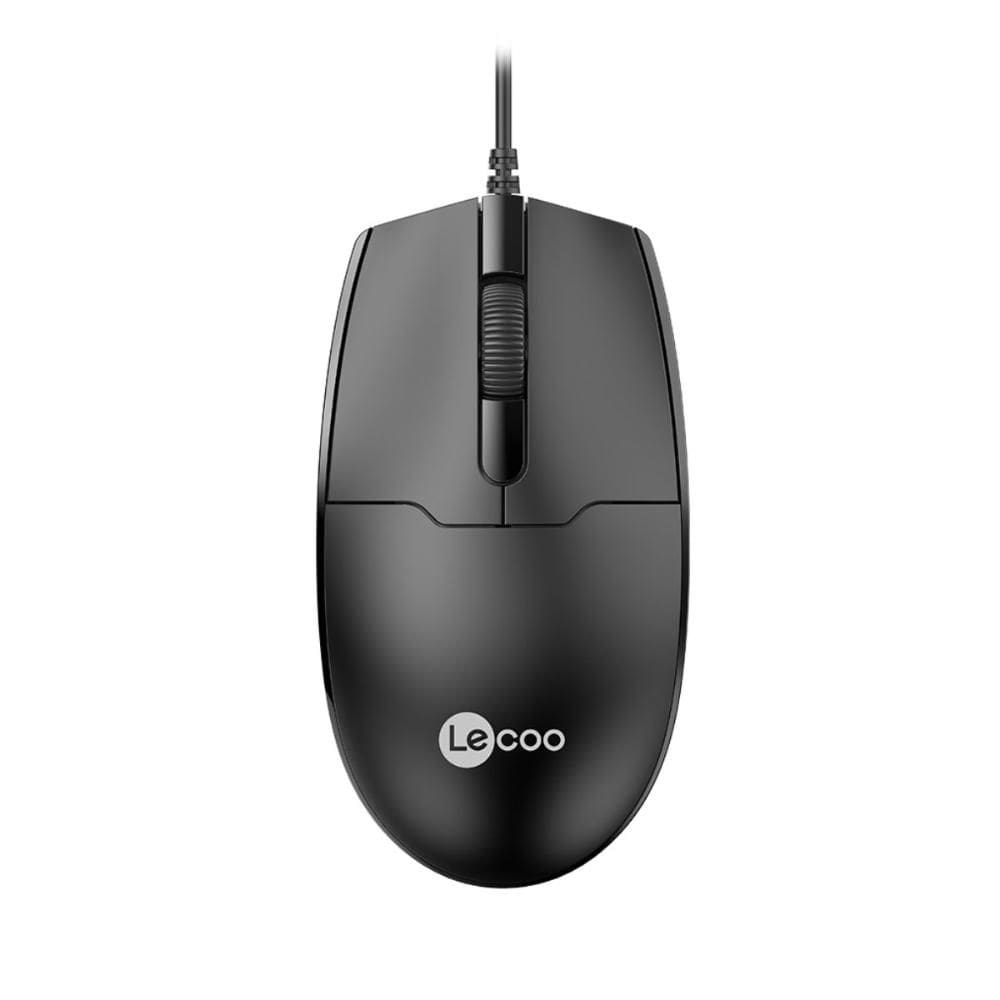 Mouse USB Lecoo - 1200dpi - Cabo 1,5m - Sensor Óptico - Preto - MS101