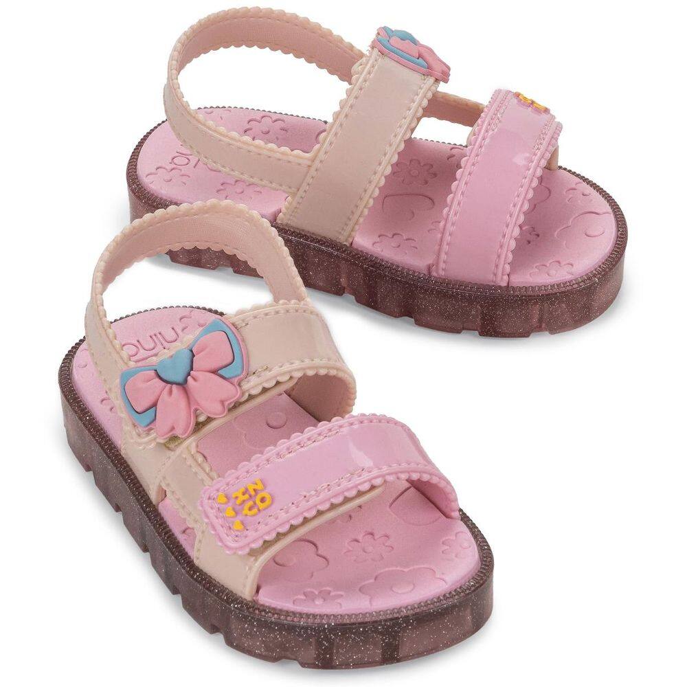 Sandália Infantil Zaxynina Fofinha - Rosa e Nude