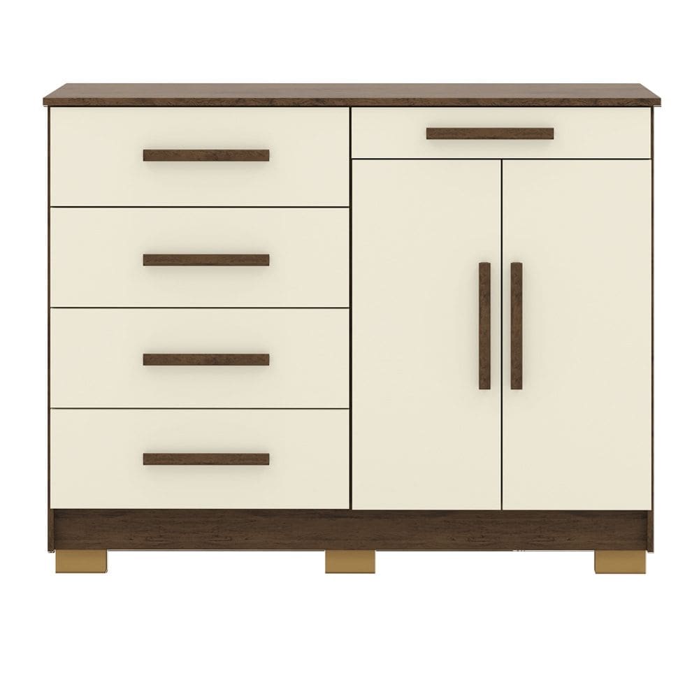 Comoda Sapateira 5G 2P 122 cm SIRI 20019 Imbuia Champanhe VLR