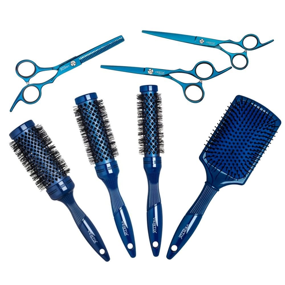 3 Escova Ceramica 25/33/43mm+Raquete+3 Tesouras Vertix