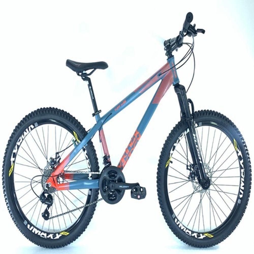 Bicicleta Vikingx Aro 26 X-35 Vmaxx Câmbios Shimanos 21v Azul Petróleo