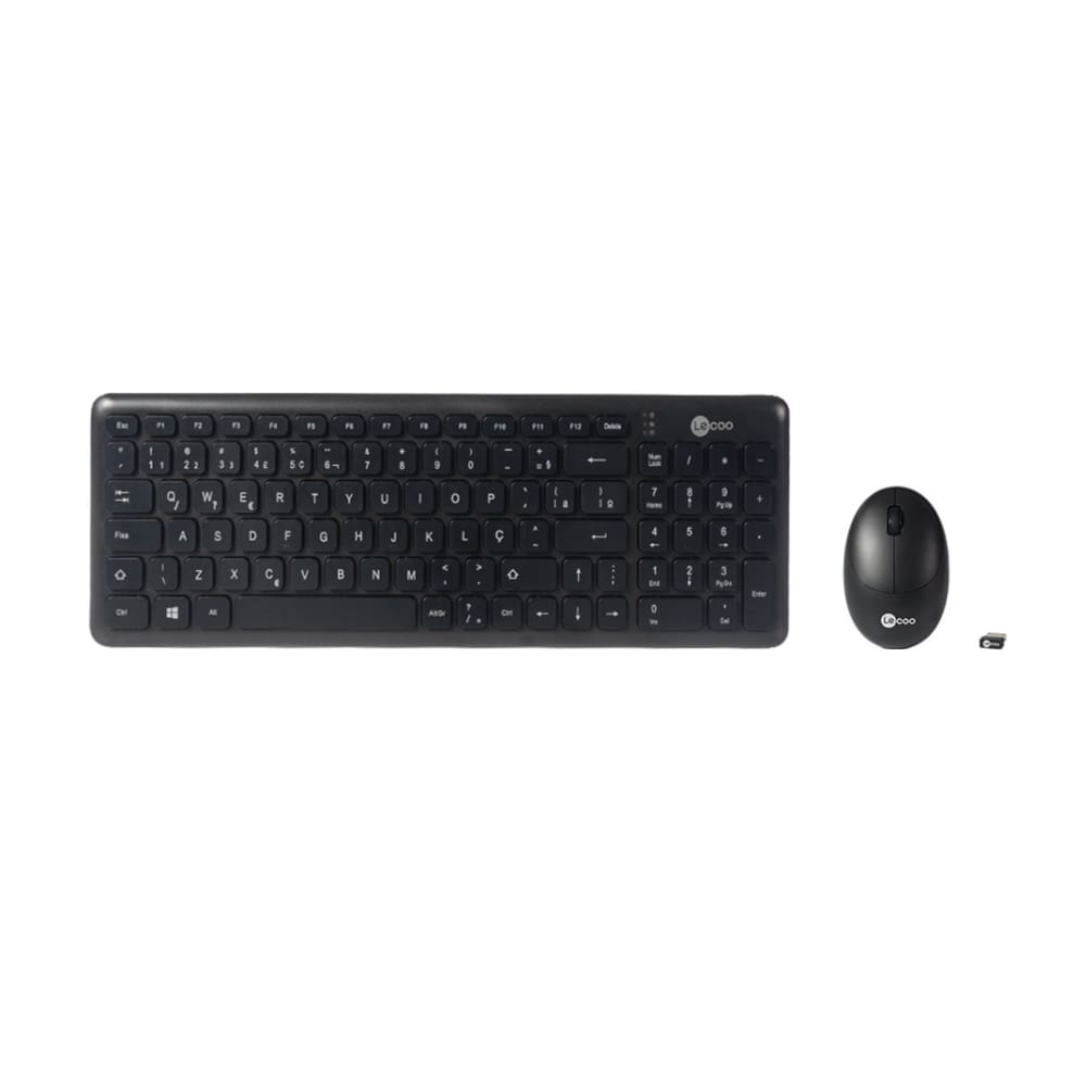 Kit Teclado e Mouse Sem Fio Lecoo KW204 - Preto