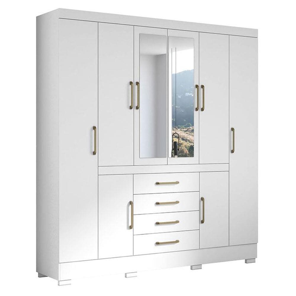 Guarda Roupa Casal Nápole 2045149 Branco - Aramóveis