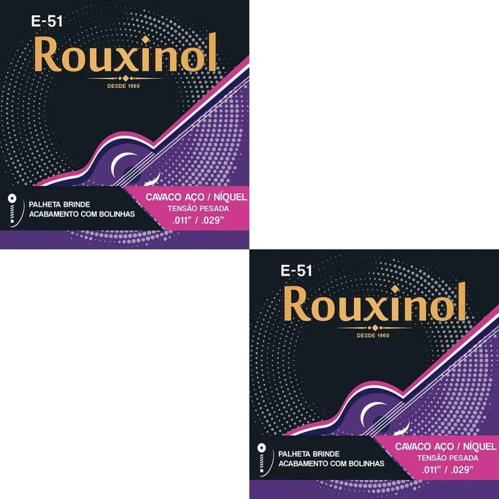 Kit 2 Encordoamento Cavaquinho Elétrico Acústico Rouxinol E51 0.11” PRE51L