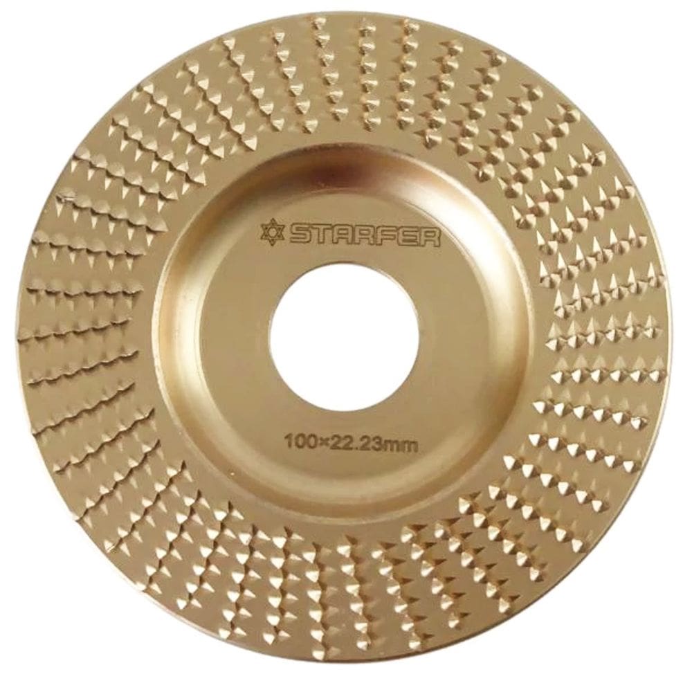 Disco de Aço Reto 100mm Starfer p/ Desbaste de Madeira e Plástico Furo 22.2mm Alta Rotação 13.300 RPM p/ Esmerilhadeira
