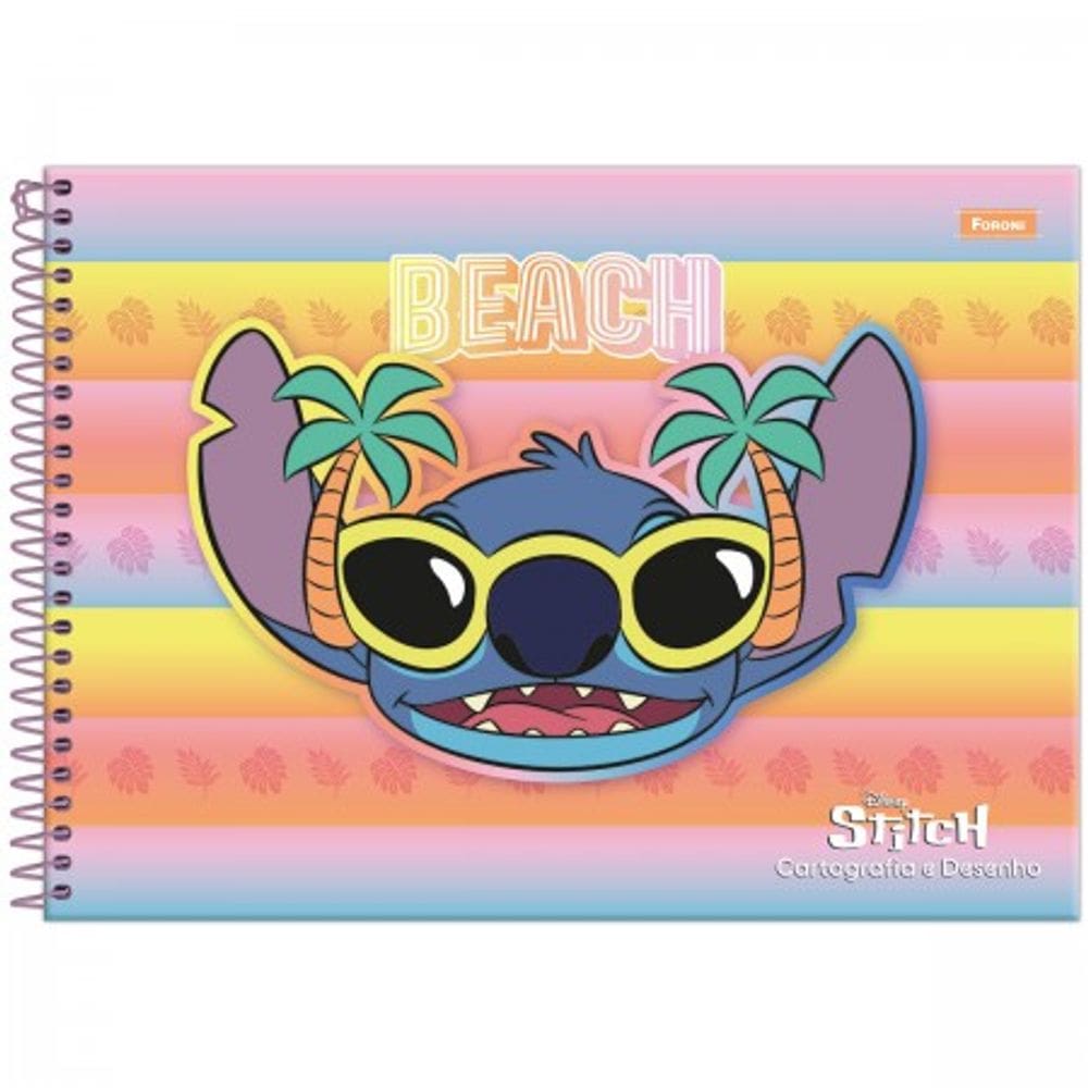 Caderno Desenho 80 Folhas Stitch Disney Foroni 50068