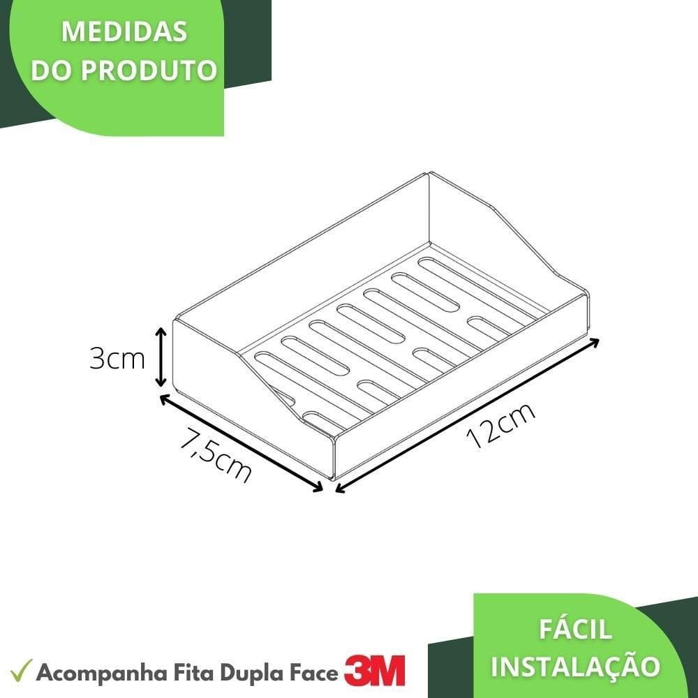 Porta Sabonete Adesivo De Parede Banheiro Preto Df