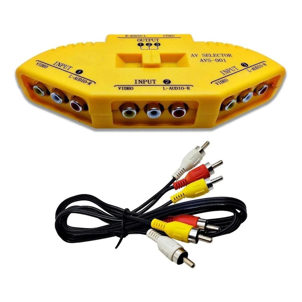 Chave Seletora Audio Video Rca 3X1 Para Video Game Blu-Ray