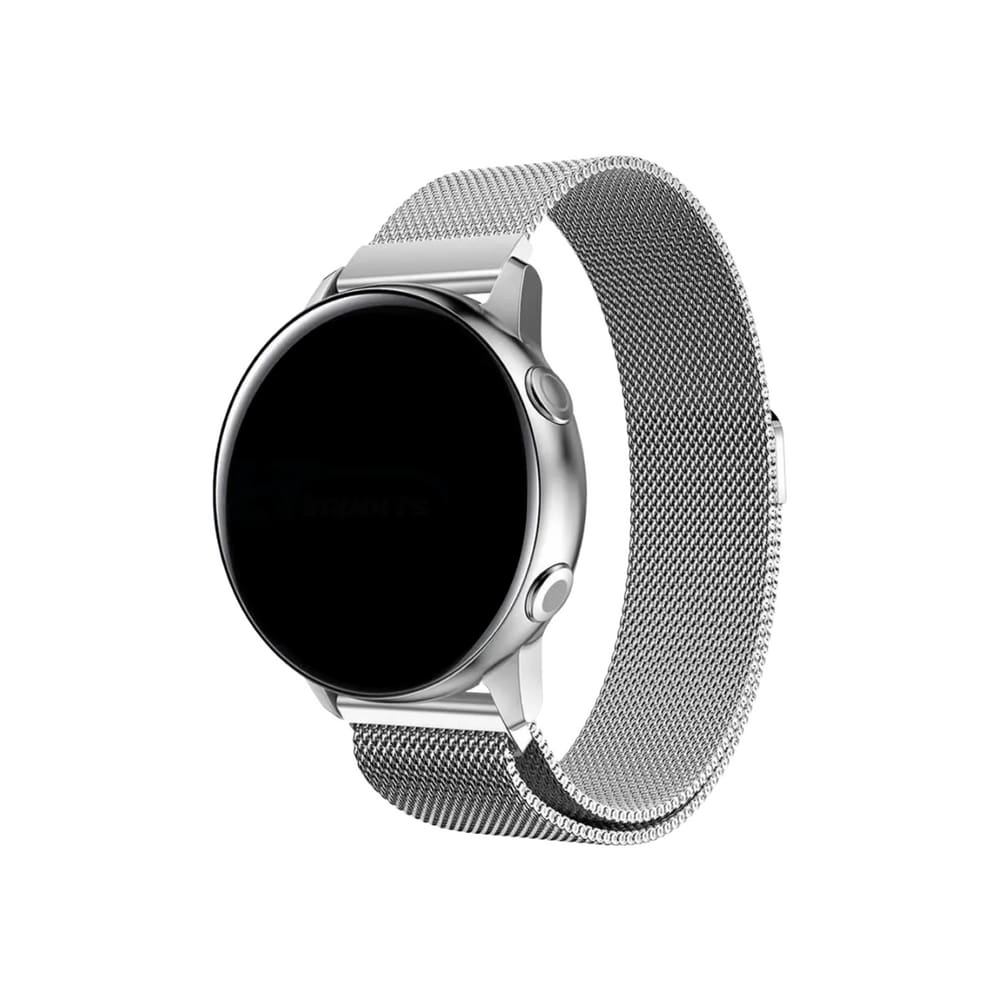 NERDCASE, Pulseira de Metal Magnética, Compatível com Samsung Galaxy Watch 20mm, Prata