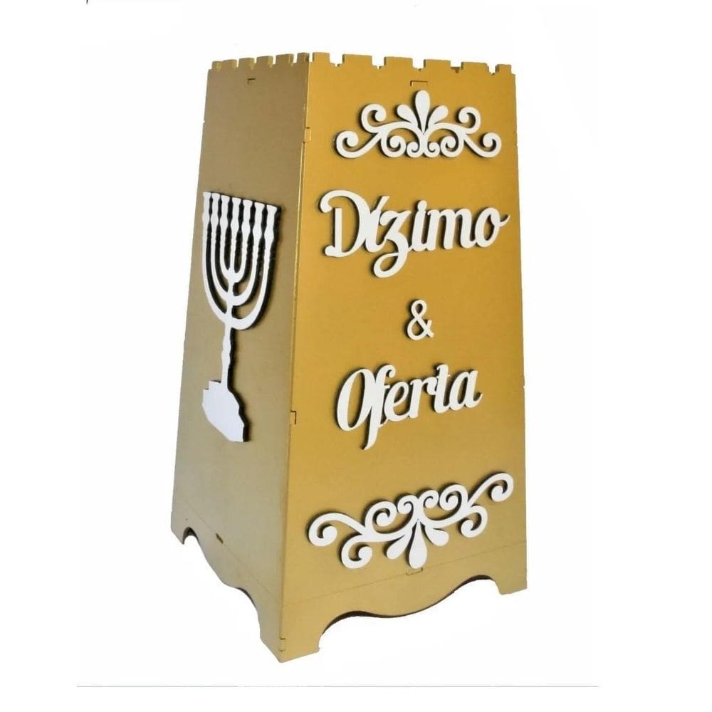 Gazofilácio Dízimos E Ofertas Igreja Em Mdf Pintado Menorá