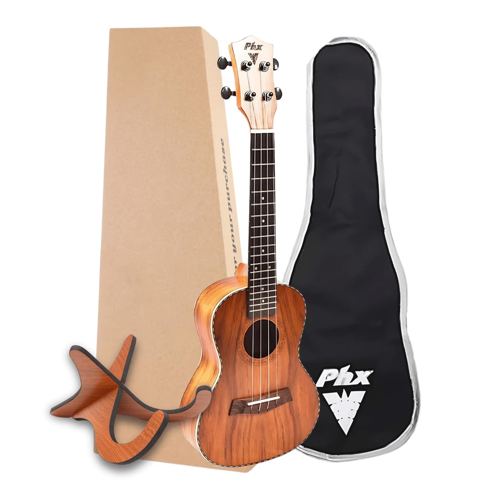 Kit Ukulele Concerto Com Suporte Nylon Com Capa PHX UKP-242