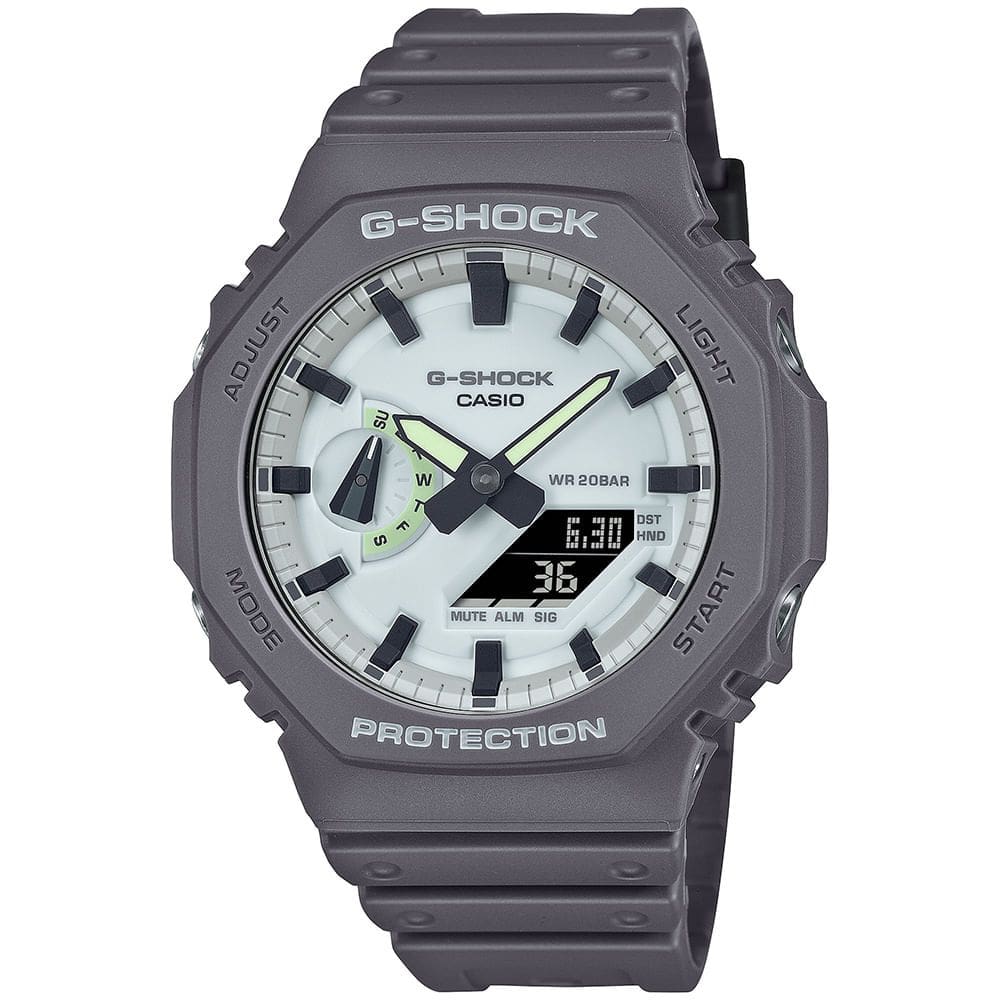 Relógio CASIO G-SHOCK cinza anadigi masculino GA-2100HD-8ADR