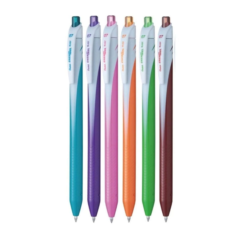 Kit 06 Caneta Gel PENTEL 0.7mm Energel WAVE Retrátil Ponta Fina | Escrita Macia Suave | Secagem Rápida