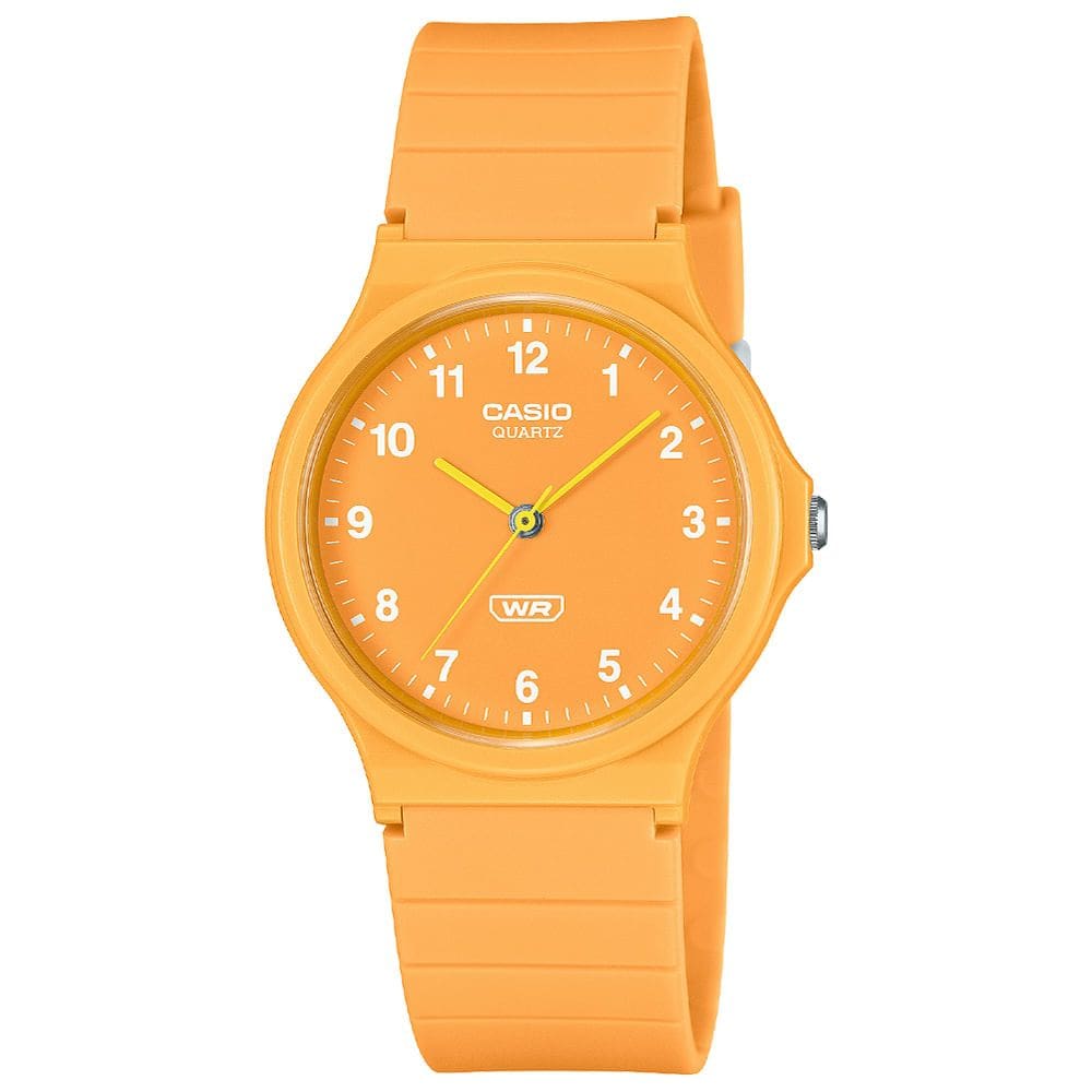 Relógio CASIO unissex analógico laranja MQ-24B-9BDF