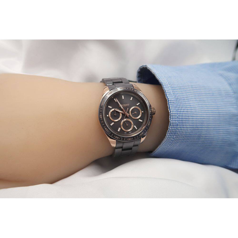 Relógio ORIENT Ceramic feminino rosê cinza | Extra