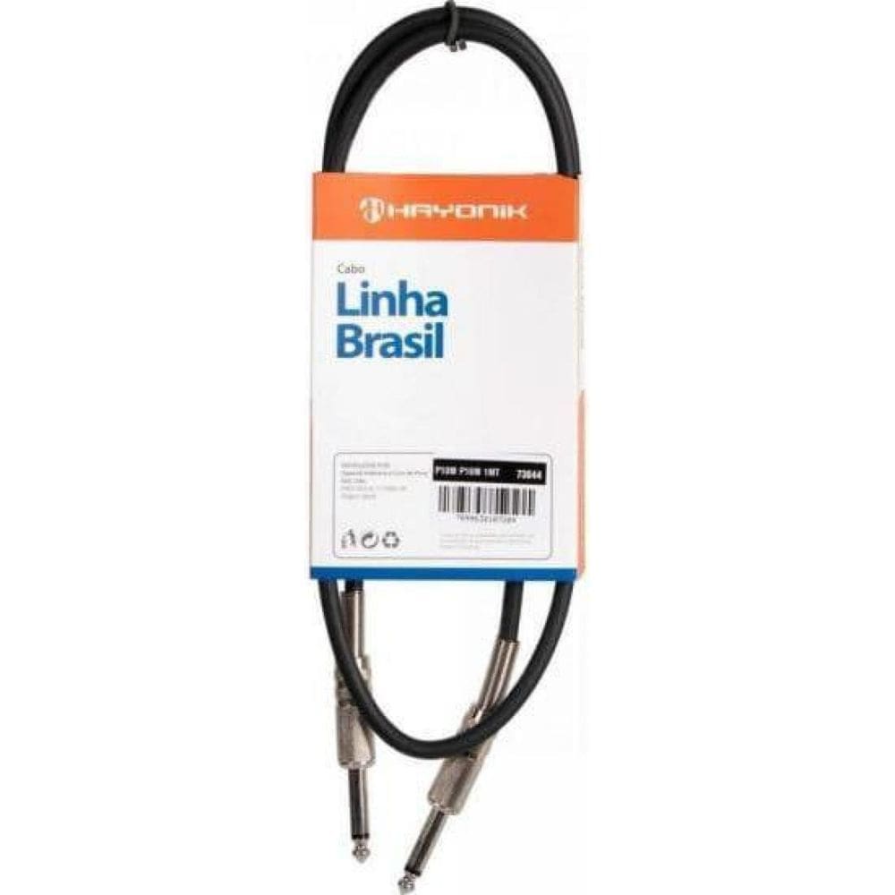 Cabo Para Instrumentos P10XP10 1M Linha Brasil Preto Hayonik