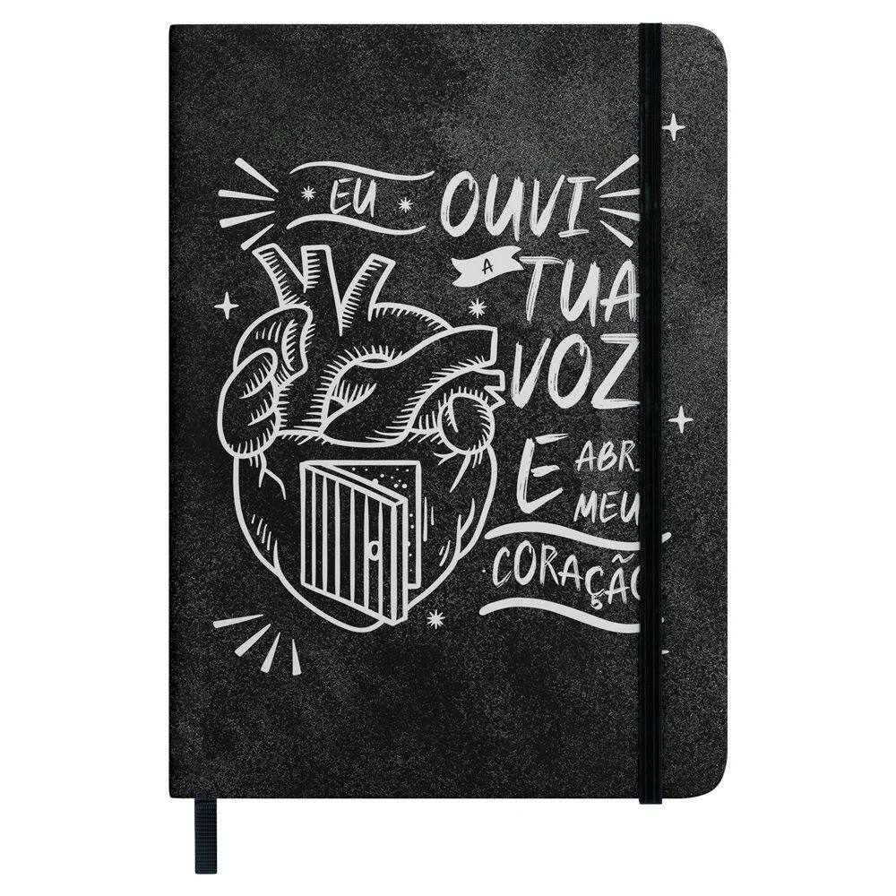 Caderno Moleskine - Com Pauta - Capa Abri Meu Coração