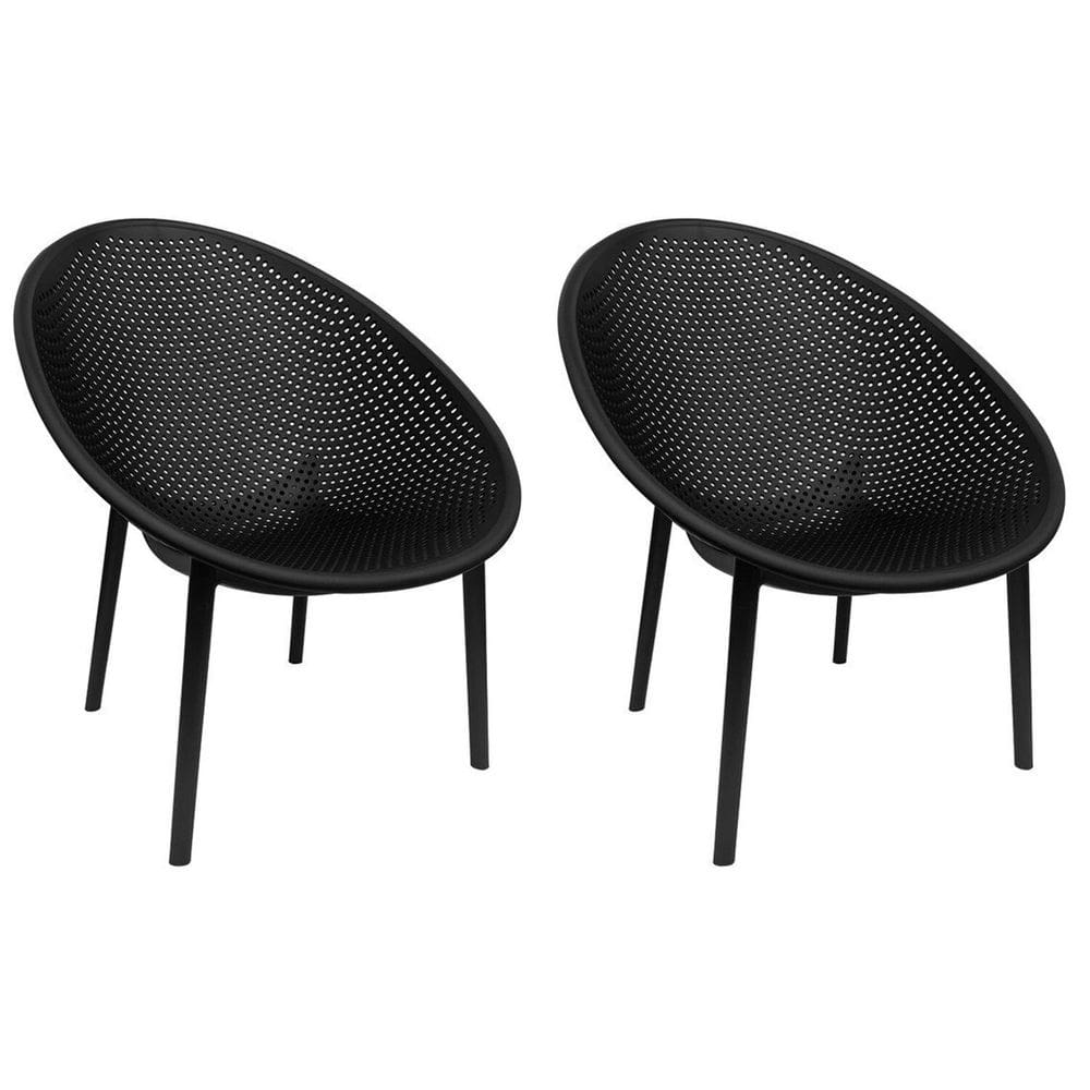 Kit com 2 Poltronas para Jardim e Área Externa Drops Preto