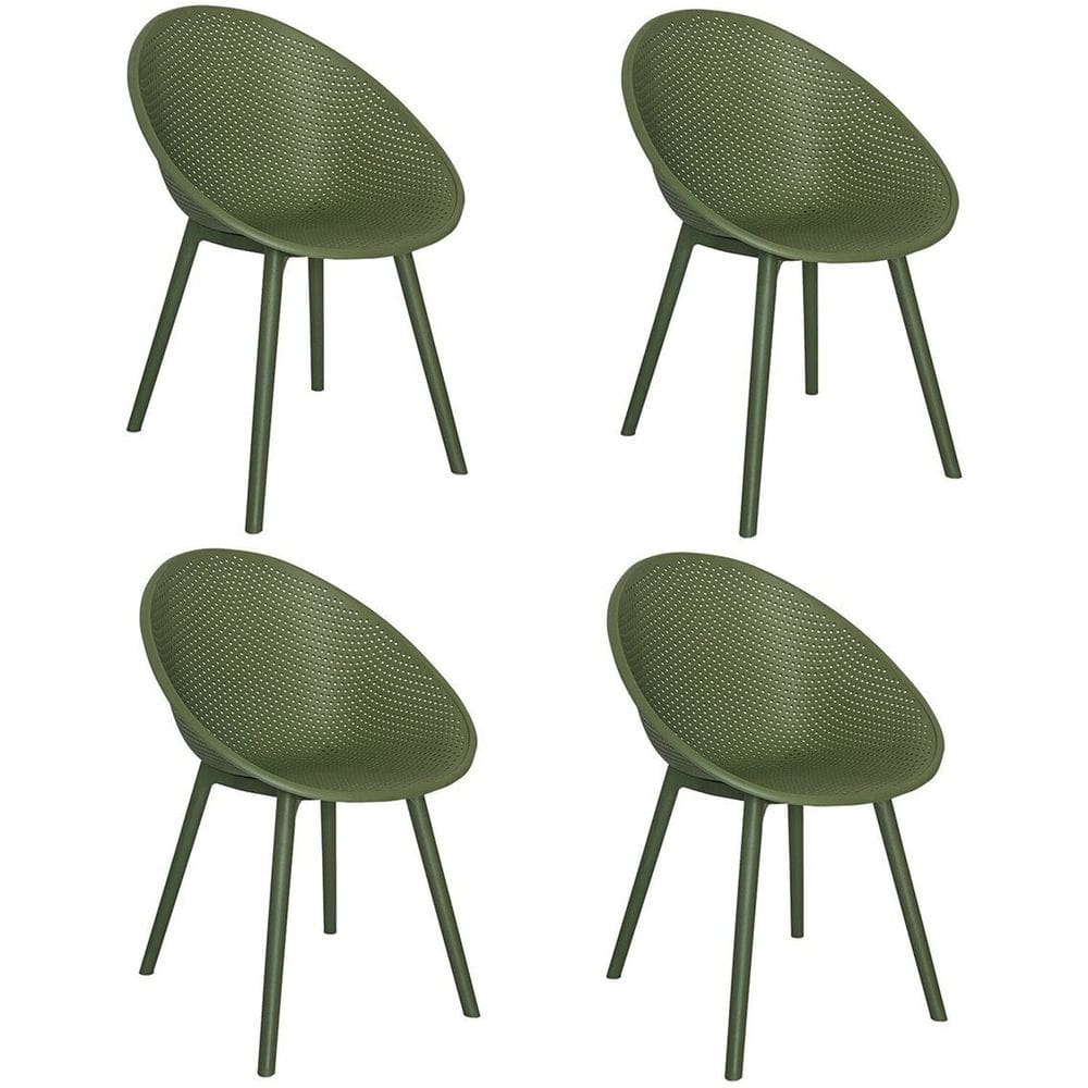 Kit com 4 Cadeiras para Jardim e Área Externa Drops Verde