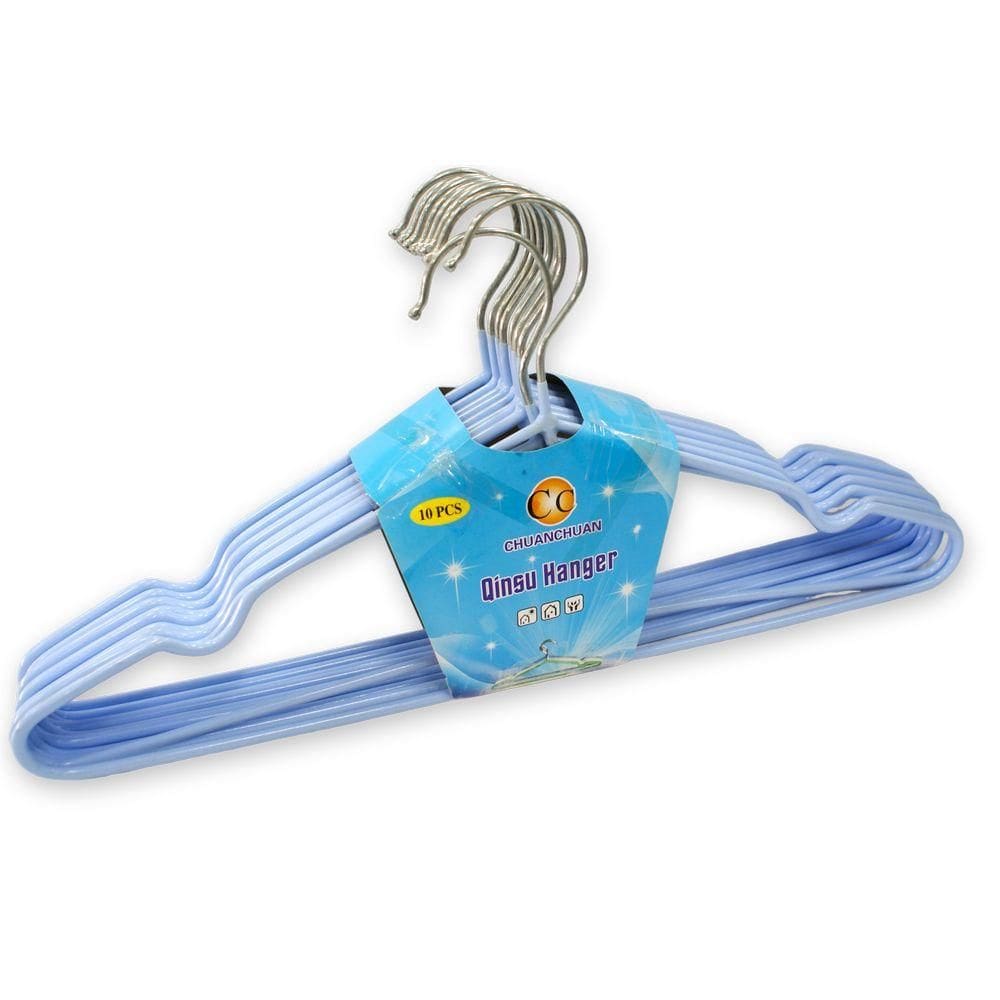 Kit 10 Cabides Emborrachados p/ Roupas 2452690 Azul-Quanhe